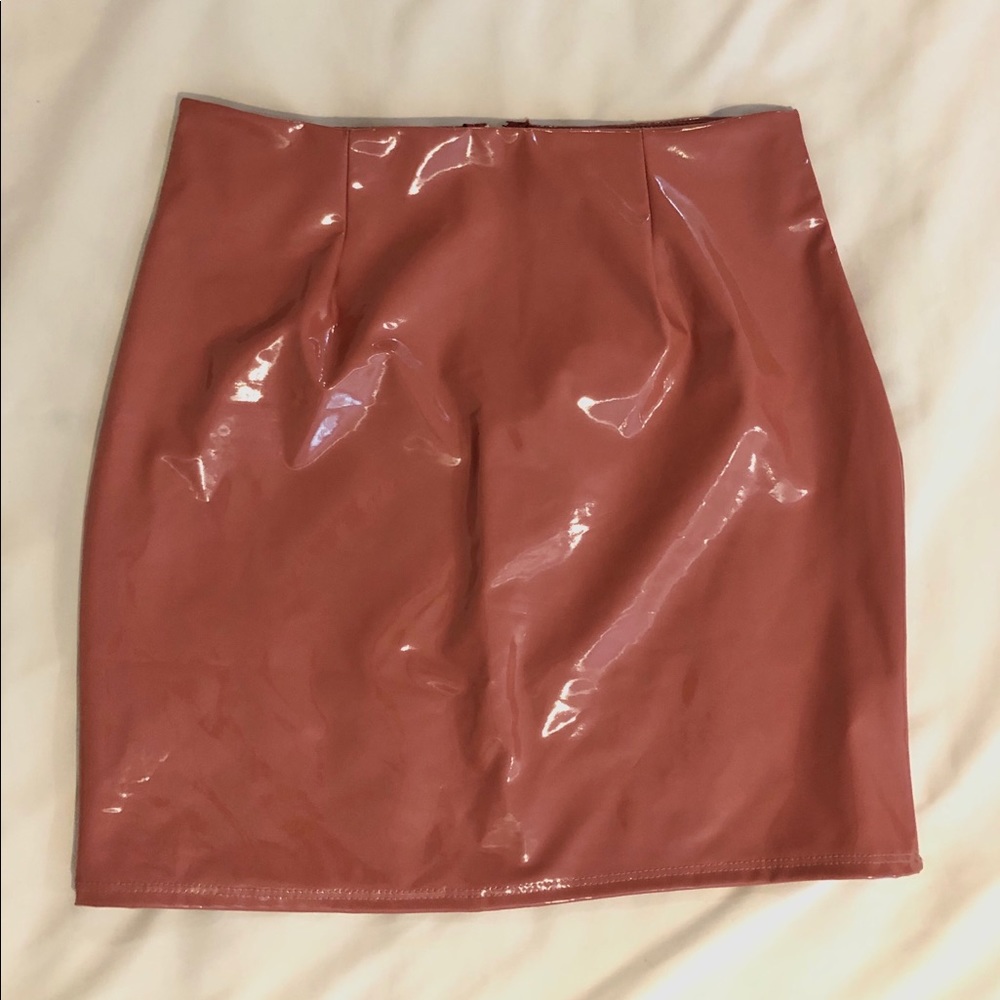 Fashion Nova faux vegan leather mini skirt